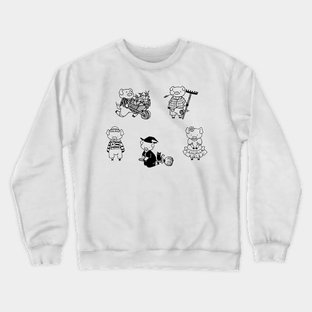 Cute Piggy Sticker Pack - Cute Pigs Crewneck Sweatshirt by MysticMagpie